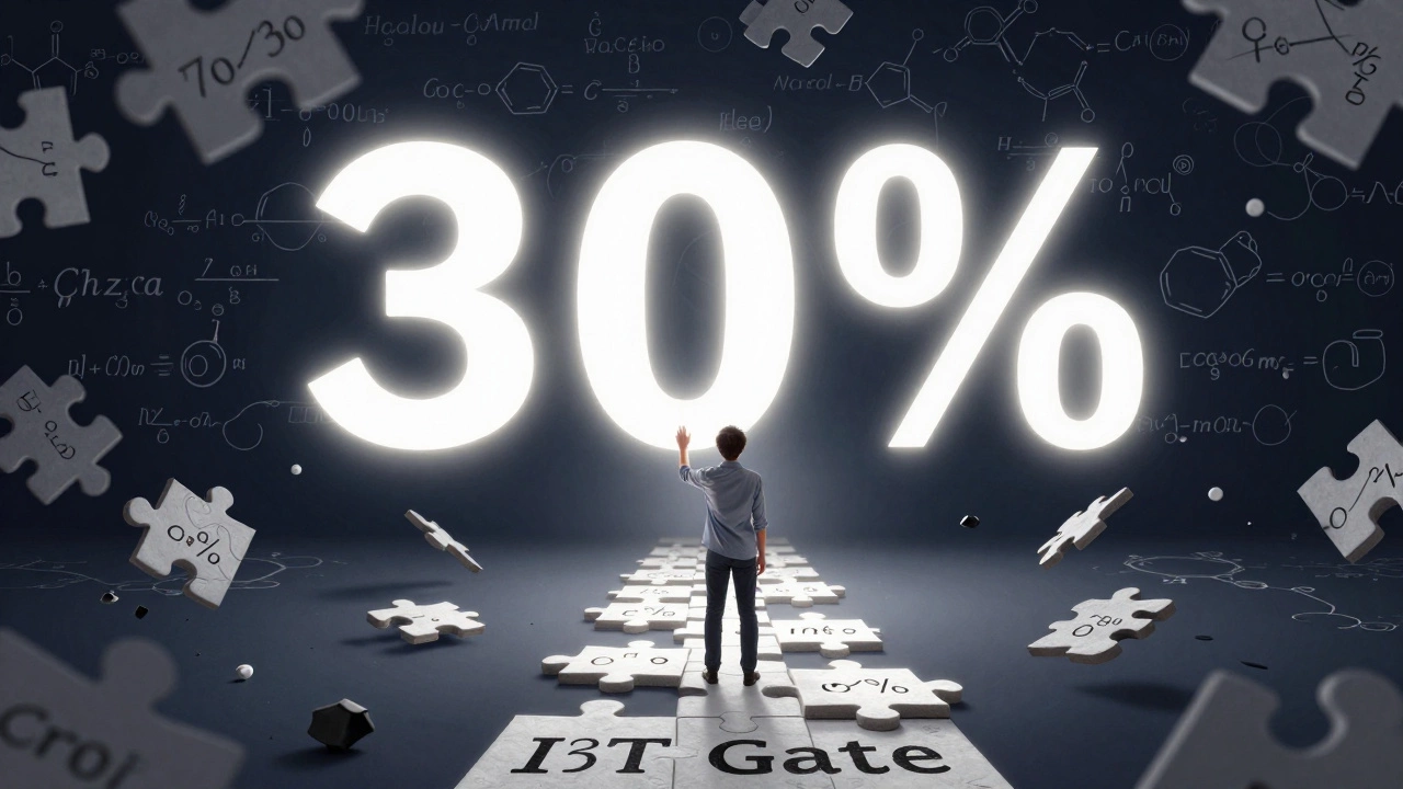Student solving a puzzle where only key JEE topics glow, others fading away.